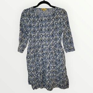 Global desi blue Polka dot Aztec dress XS